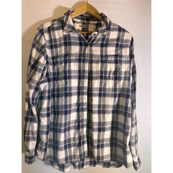 Carhartt Other - Carhartt Men’s XL Plaid Flannel Shirt Long Sleeve Button Up Work Blu/cre Cotton